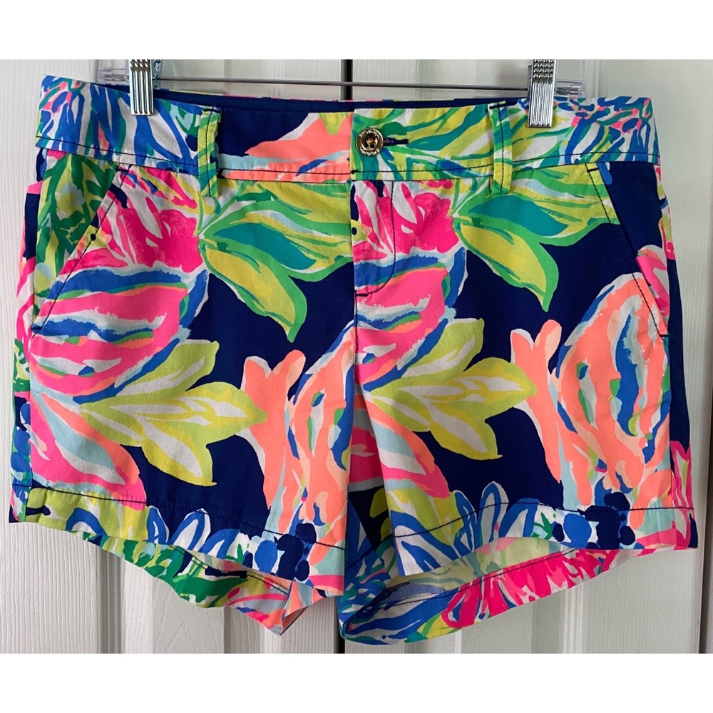 Lilly Pulitzer The Callahan Short Size 10 Neon Tropical Print ***LIKE NEW